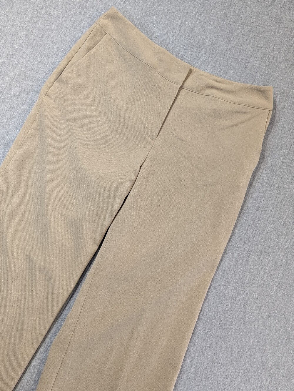 Liz Claiborne Audra Trousers Women's 10 Cream Wide Leg Classic Fit